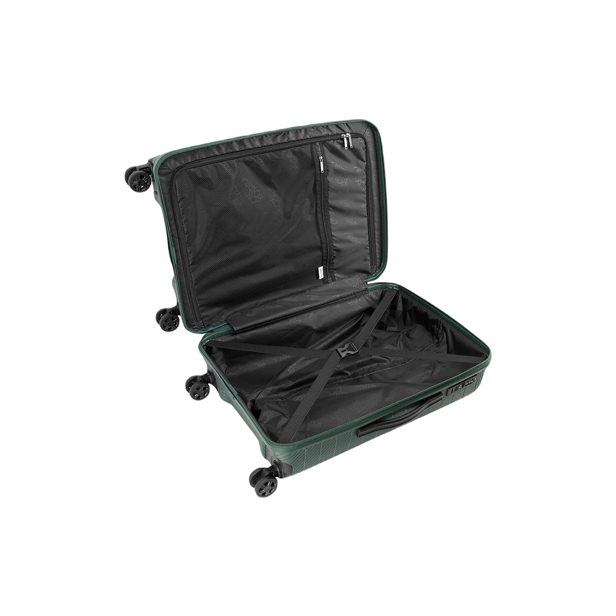 airbox az18 medium størrelse kuffert grøn, åben