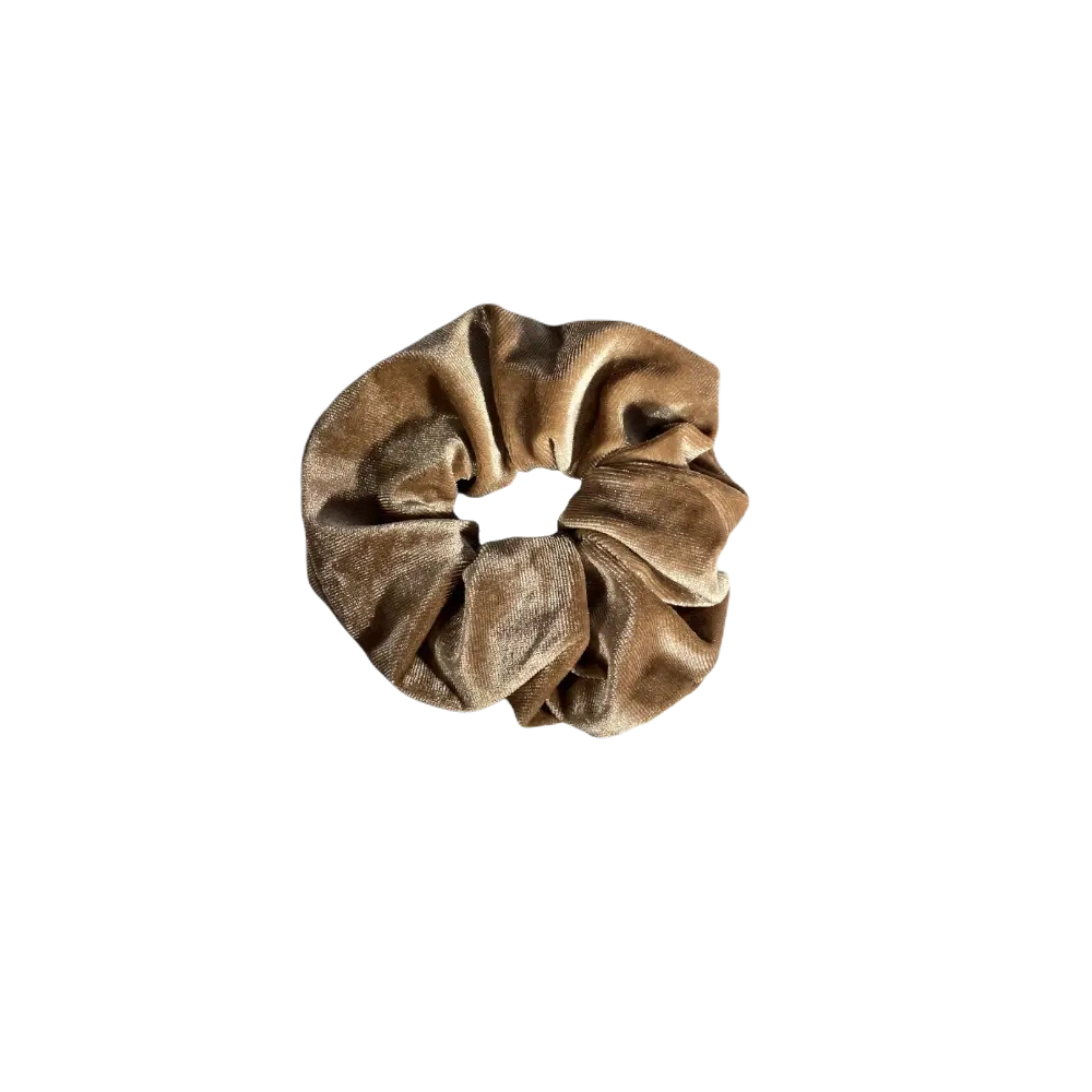 Beige velour scrunchie