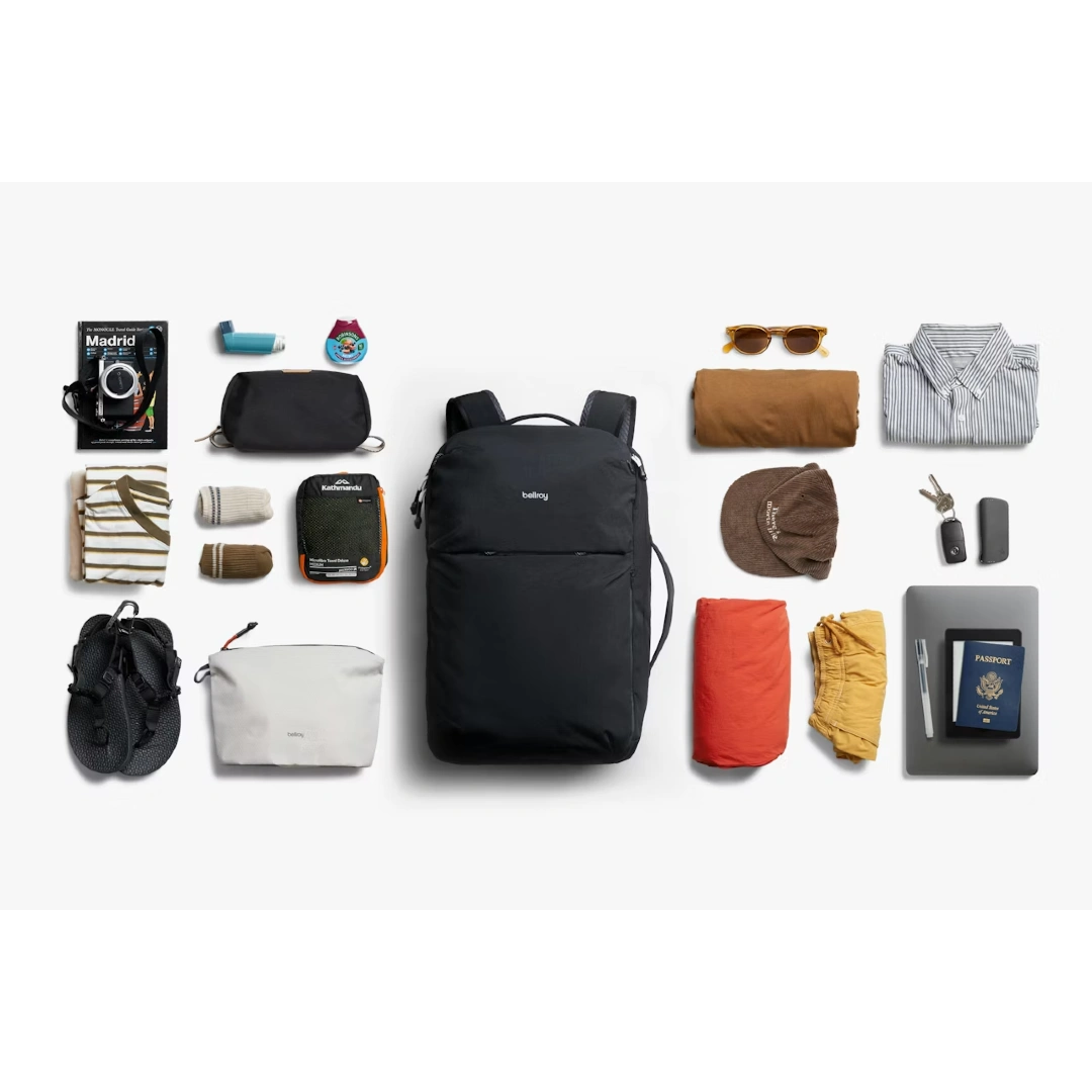 Bellroy Lite Travel Pack 38 liter, sort, medmuligt indhold