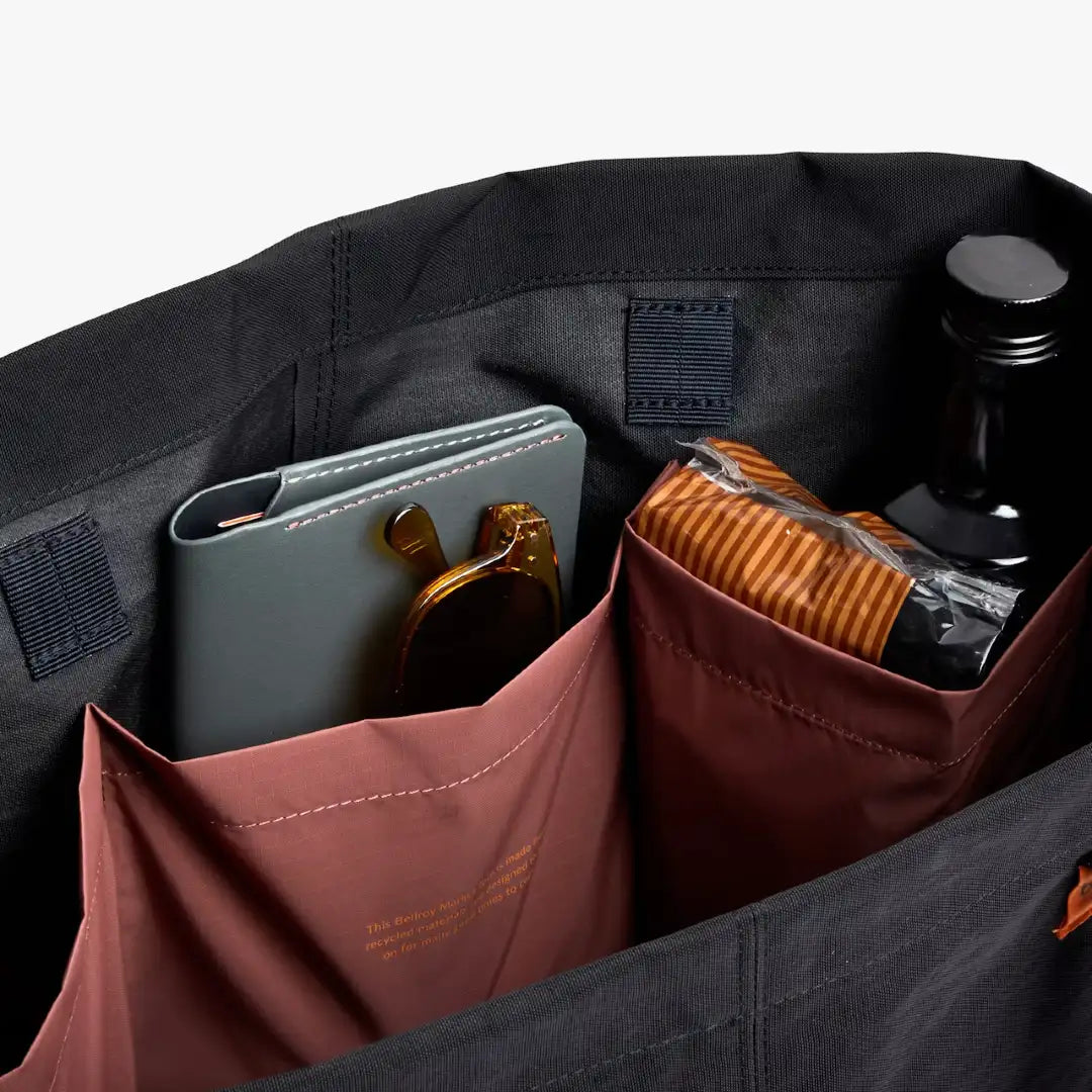 Bellroy Sort market tote, lommer indvendig