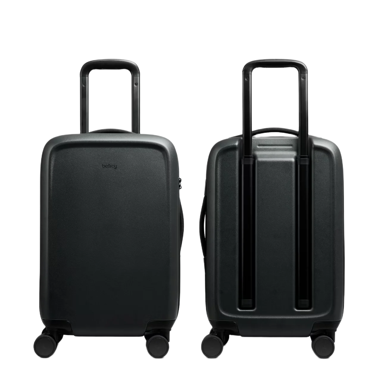 Bellroy Transit Carry On Sort kabinekuffert, forfra og bagfra