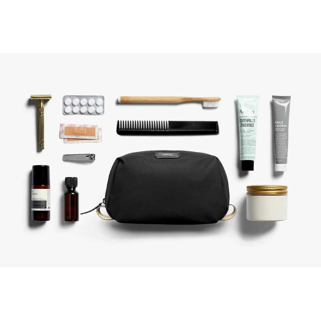 Bellroy toiletry kit, sort medmuligt indhold