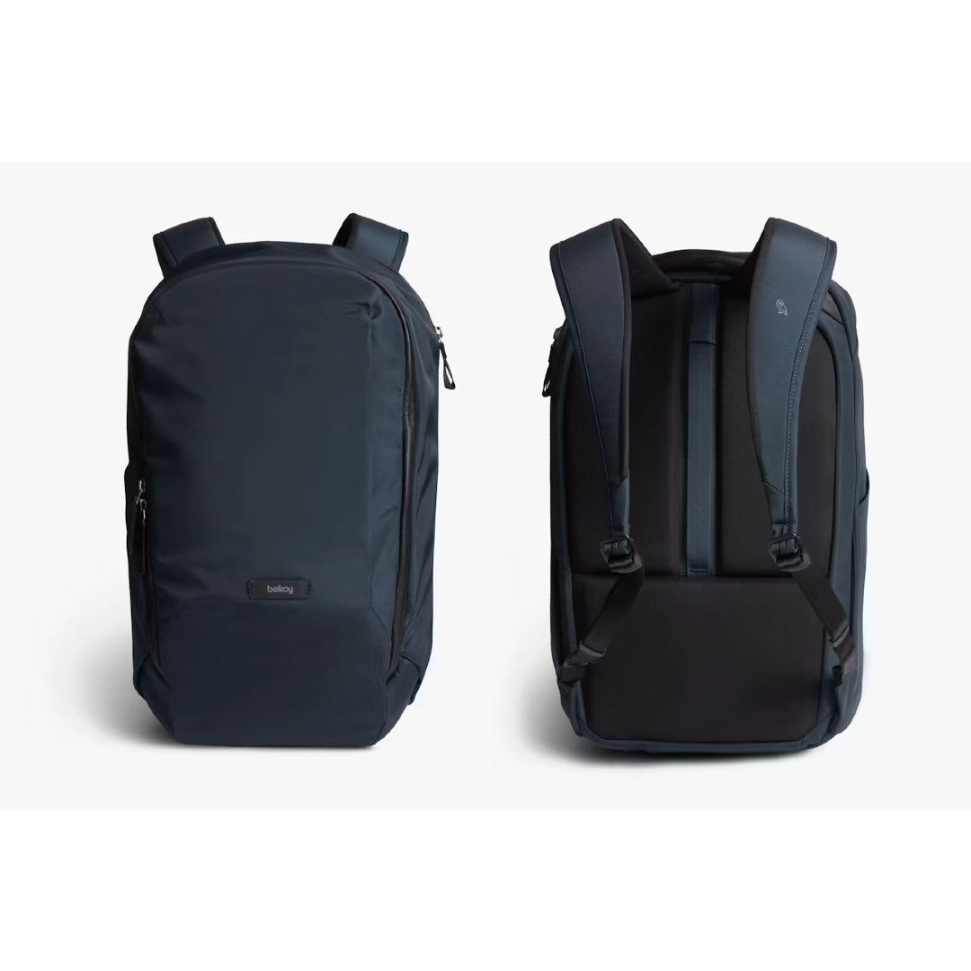 Bellroy transit workpack 20 liter, mørkeblå nightsky, forfra og bagfra