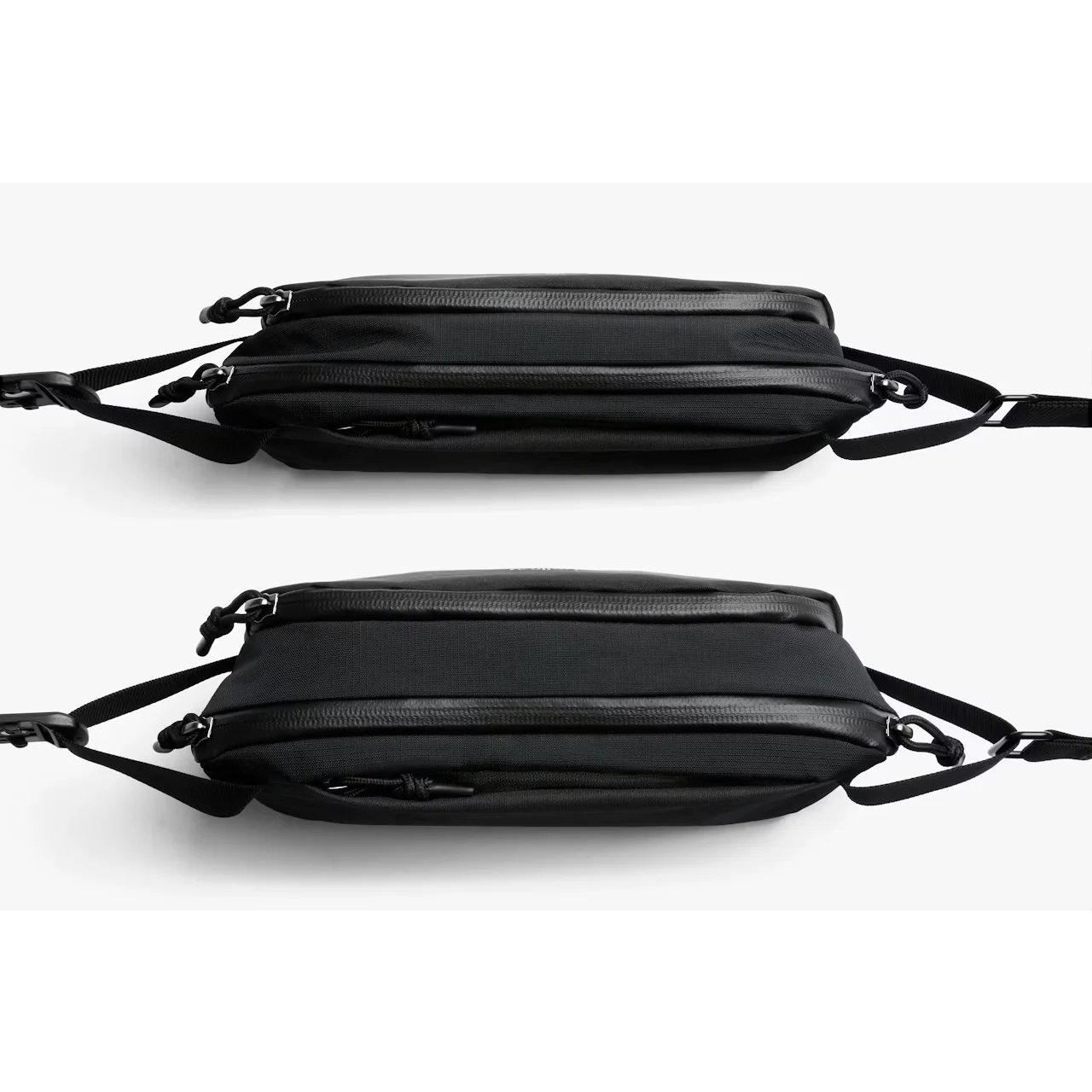 Bellroy venture sling 2,5 l sort, med mere og mindre indhold