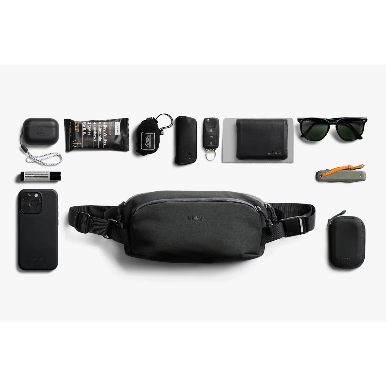 Bellroy venture sling 2,5 l sort, indhold