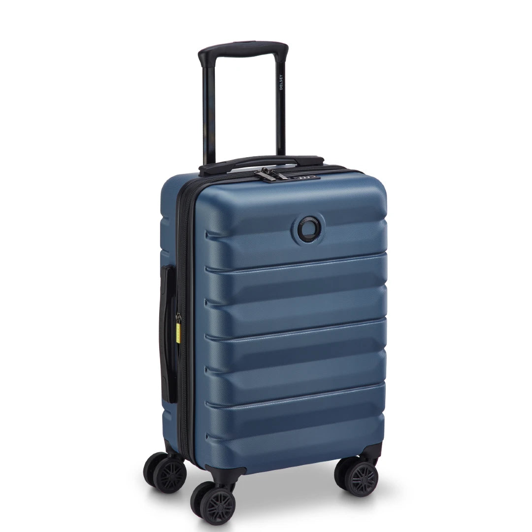Delsey Air Armour kabinekuffert 55 cm blå,, skråt forfra