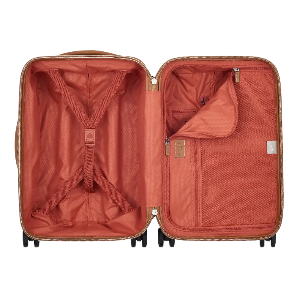 delsey chatelet air brun kabinekuffert, åben