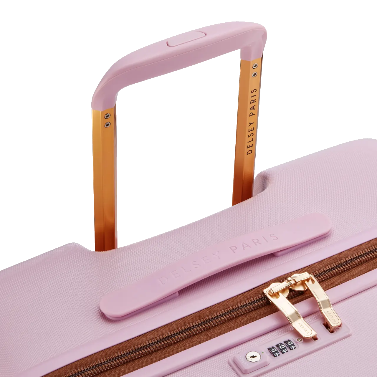 Delsey Freestyle stor kuffert, lyserød, håndtag