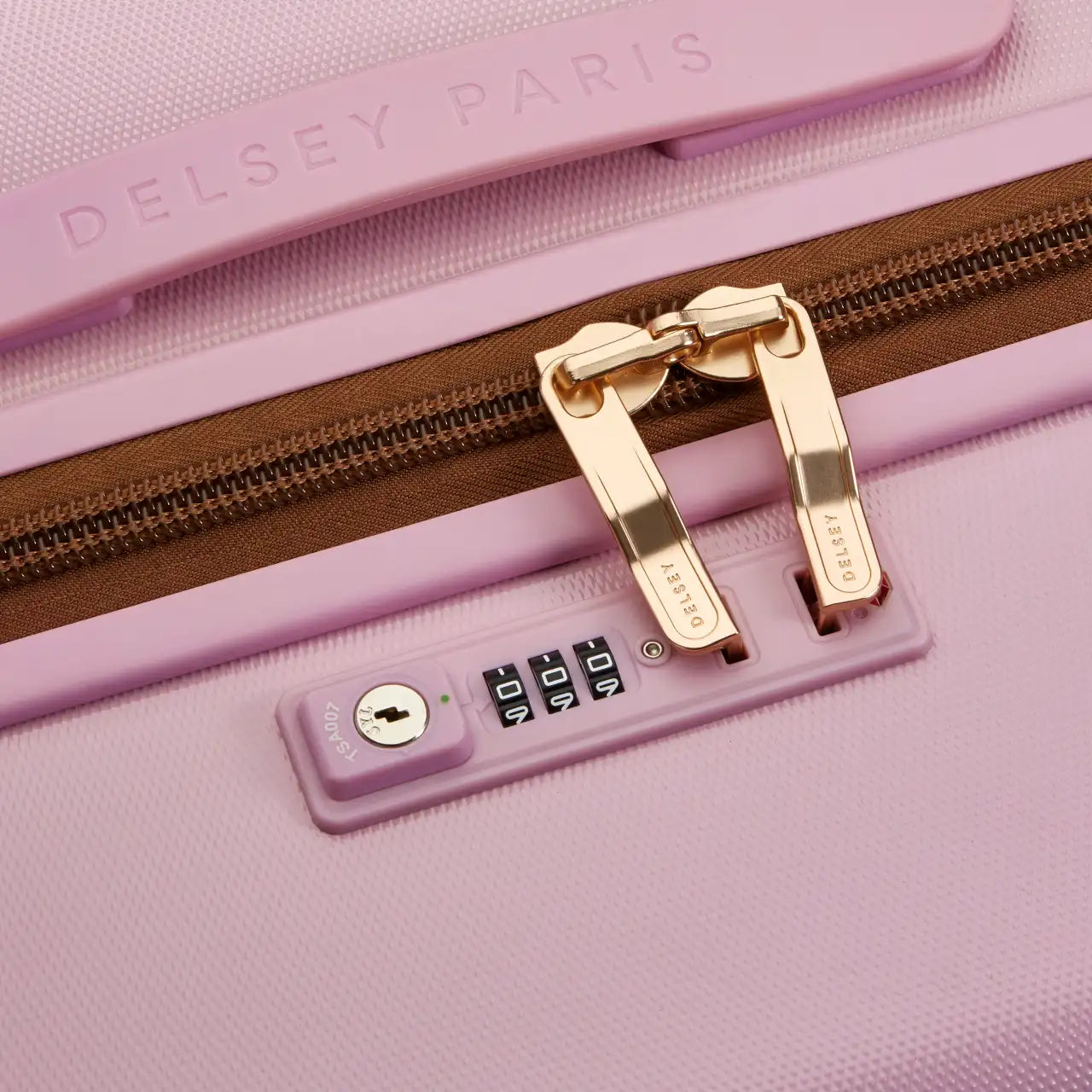 Delsey Freestyle stor kuffert, lyserød, lås