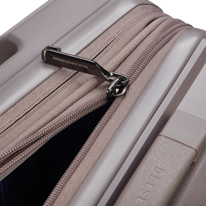 Delsey Lutece Slim kabinekuffert med ekspension 20-22 cm i brun, dobbeltlynlås