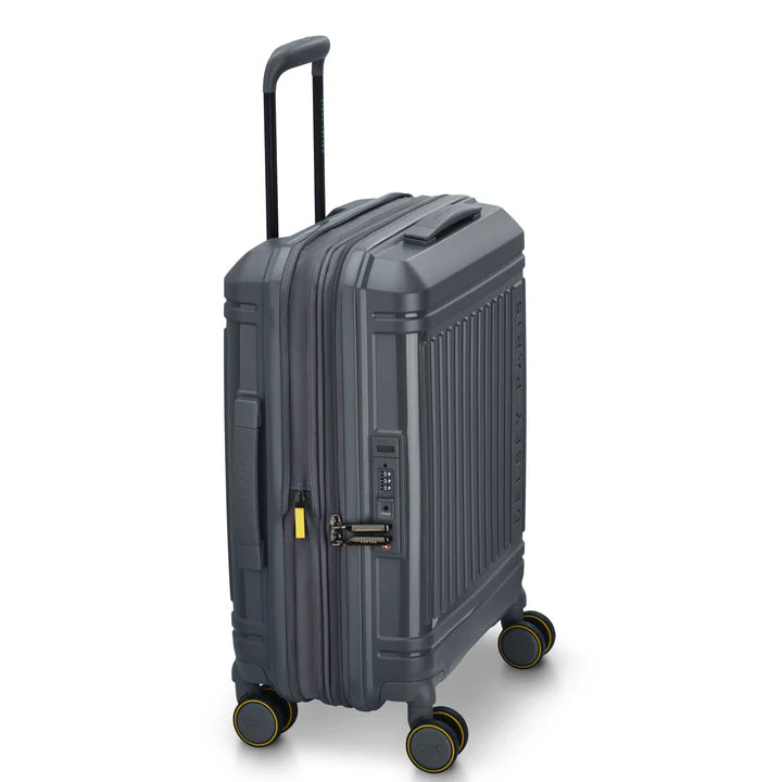 delsey lutece slim kabinekuffert med ekspension 55x40x20-22 cm, grafit,, fra siden