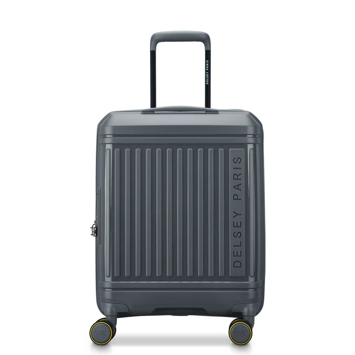 delsey lutece slim kabinekuffert med ekspension 55x40x20-22 cm, grafit, forfra