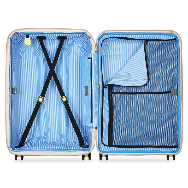 Delsey Lutece Stor 76 cm beige kuffert, indvendig med aftagbart for