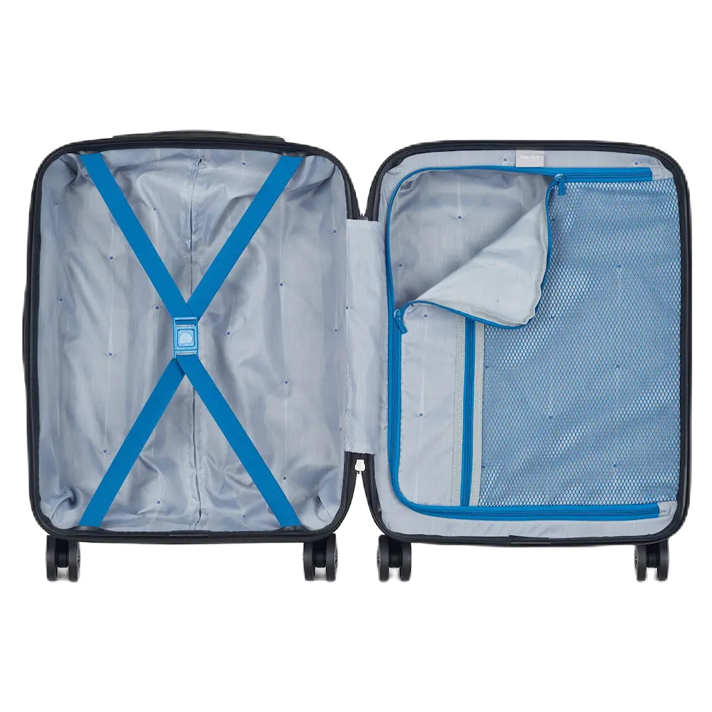 sort delsey comete kabinekuffert åben