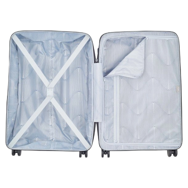 delsey ordener kuffert medium 66 cm antracit åben