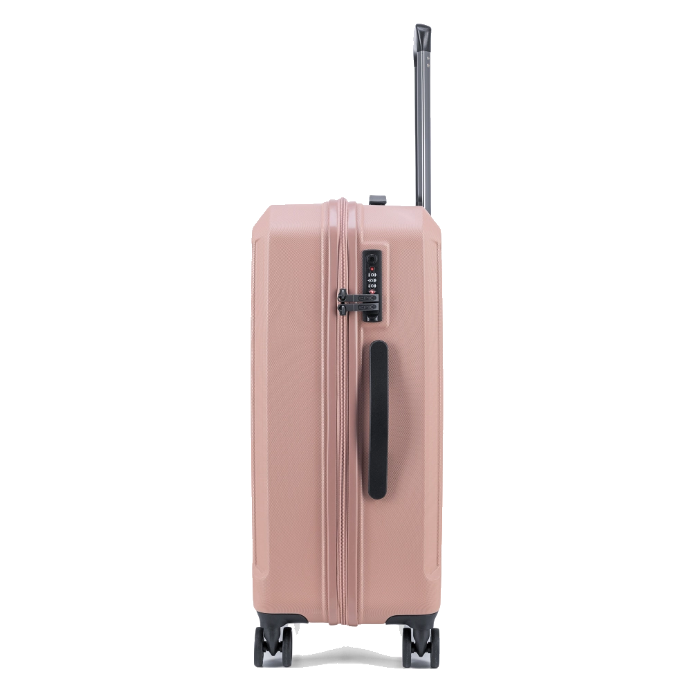 epic airwave neo kuffert i farven ibis rose i medium størrelse, set fra siden
