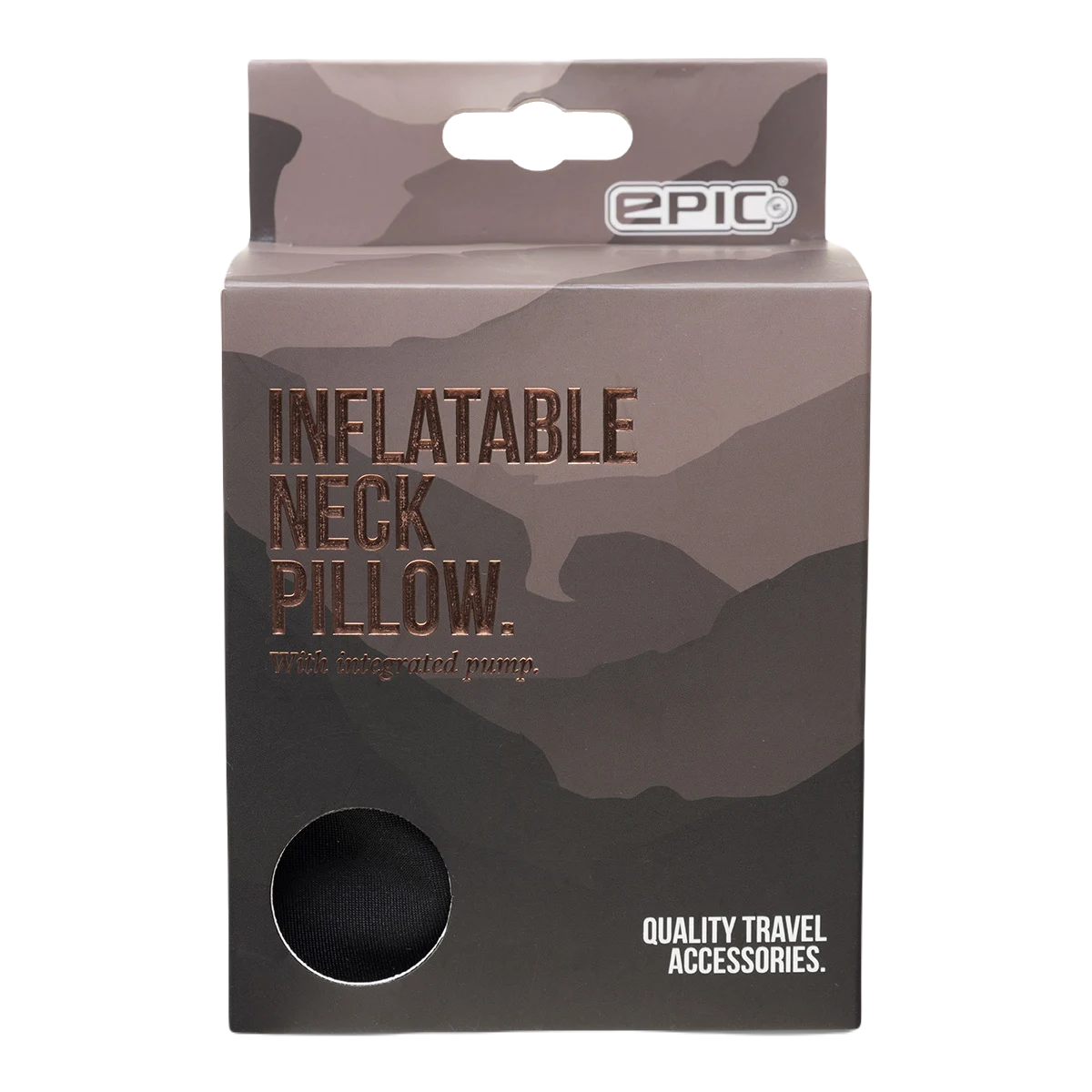 æske med epic oppustelig nakkepude