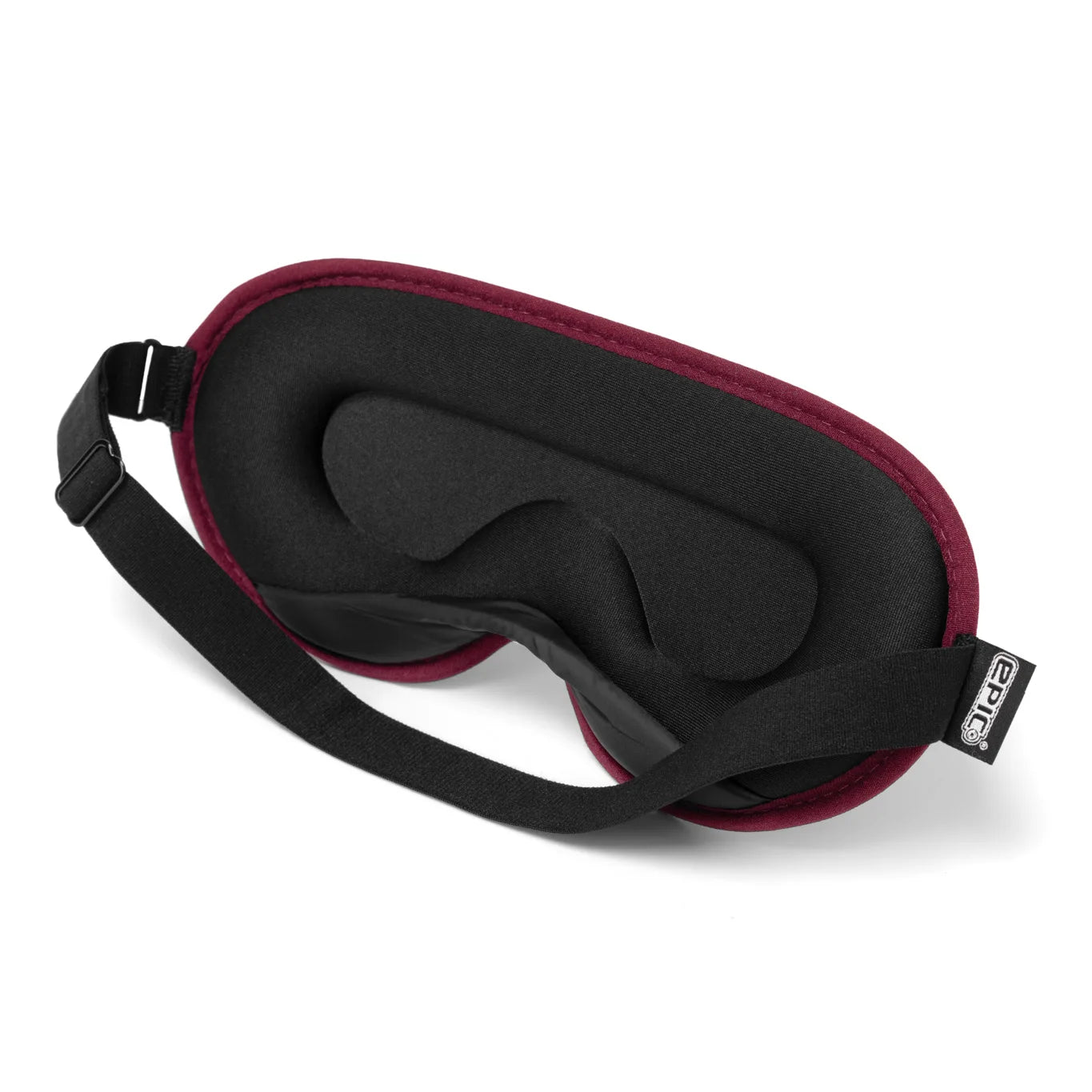 Epic ergonomisk dækkende vinrød sovemaske, indersiden