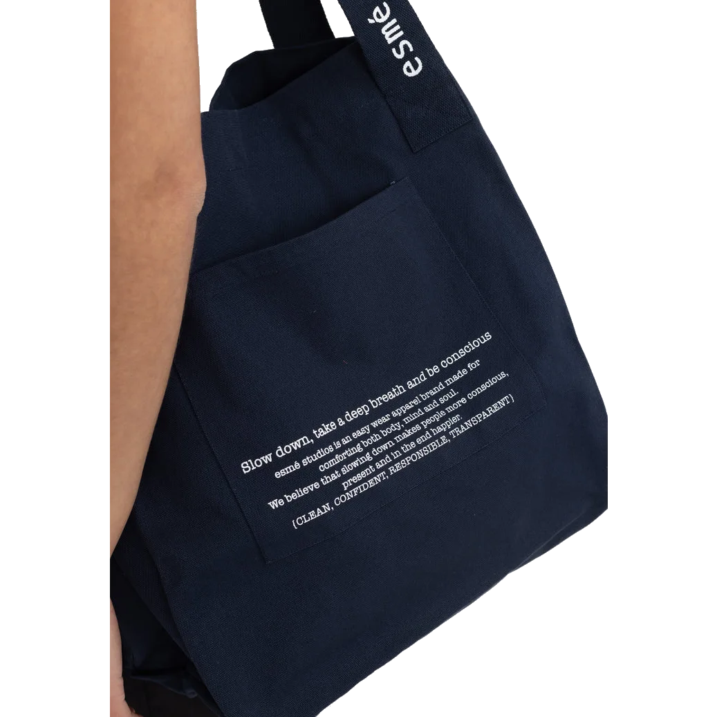 esme esalana bag mørkeblå, detalje