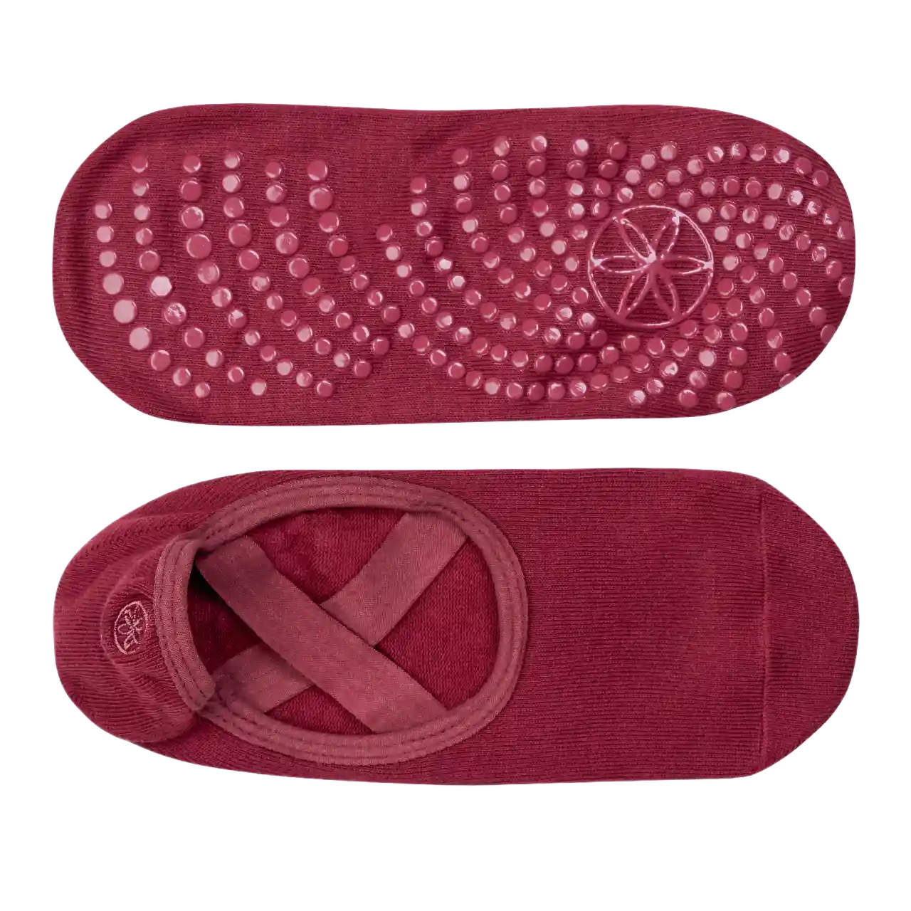 Gaiam Barre Yoga one-size grippy socks Cherry