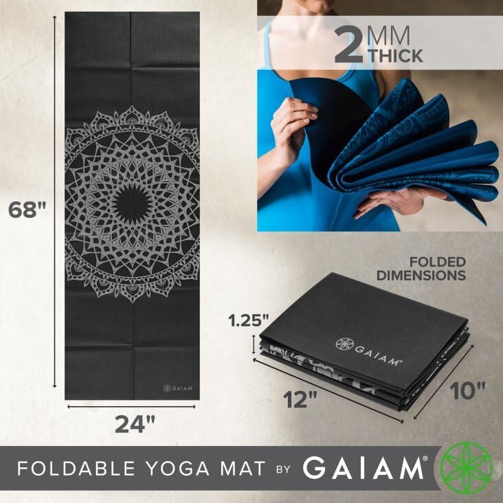 Gaiam sort rejseyogamåtte