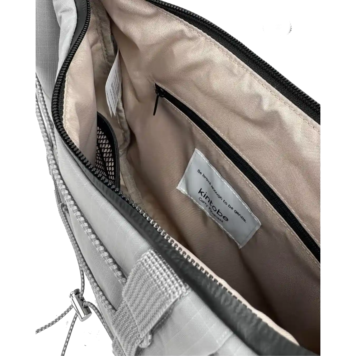 kintob haze taske lysegrå, åben