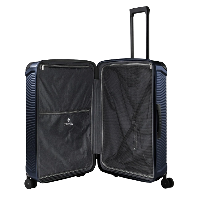travelite millennium stor navy kuffert, åben