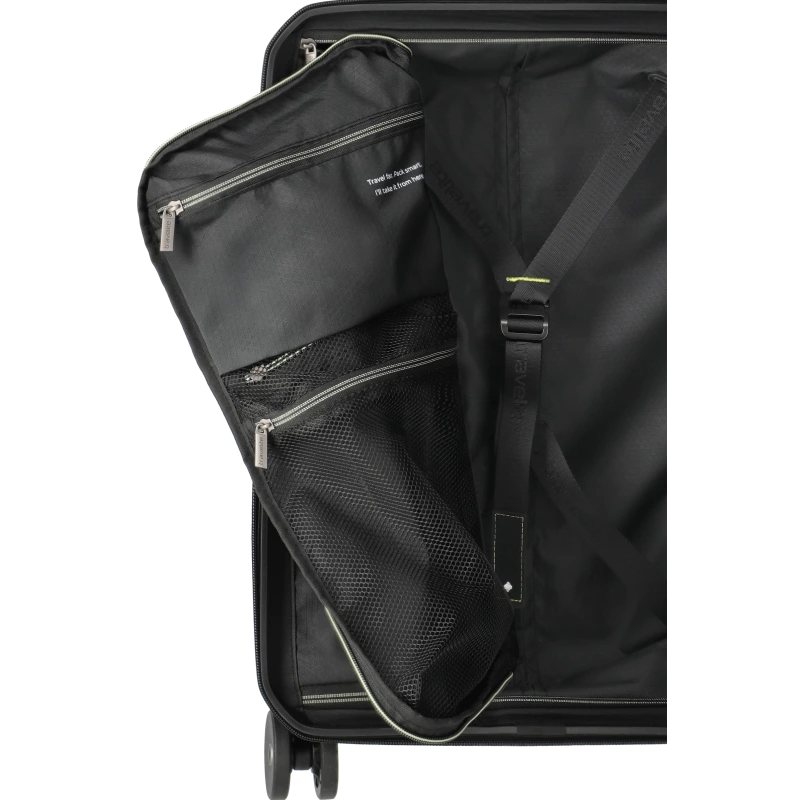 travelite millenium stor kuffert, lommer i foret
