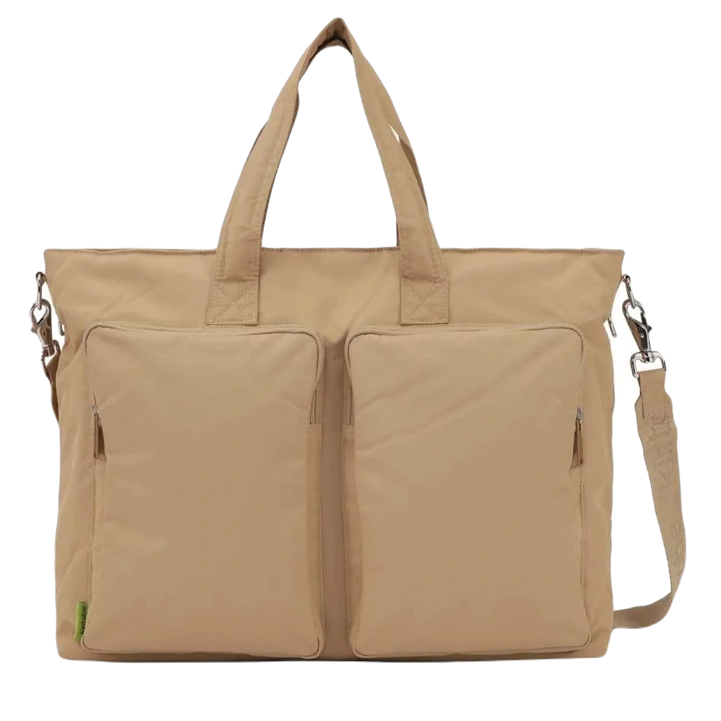 kintobe weekend taske beige med to front lommer