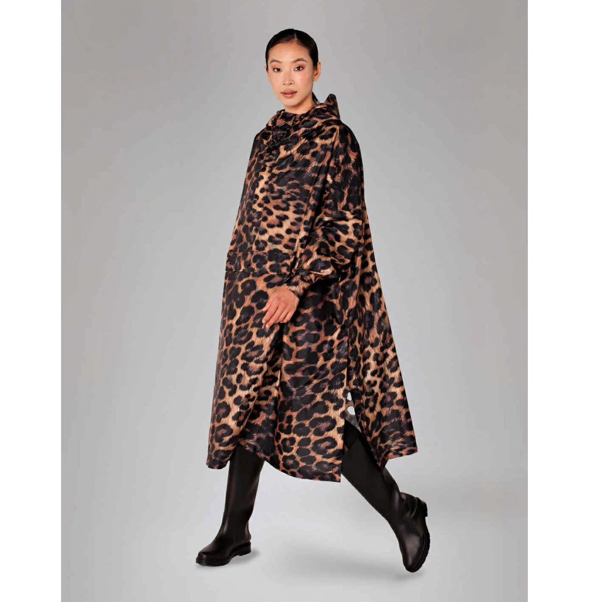 rainkiss regnponcho dark leopard