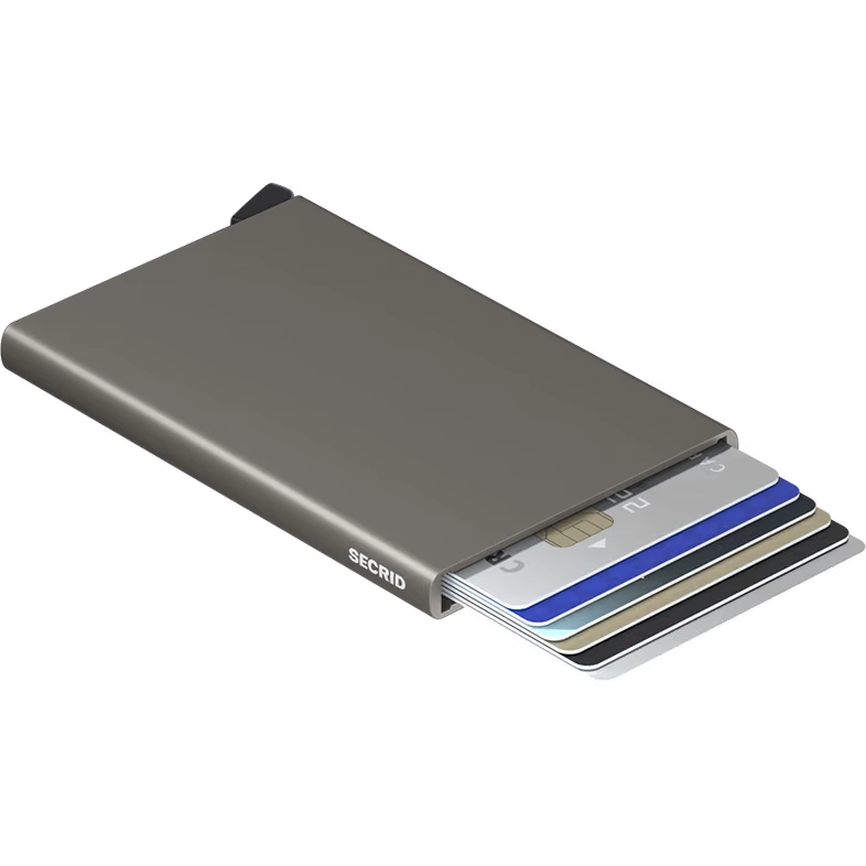 Secrid kortholder aluminium, earth grey, med kort