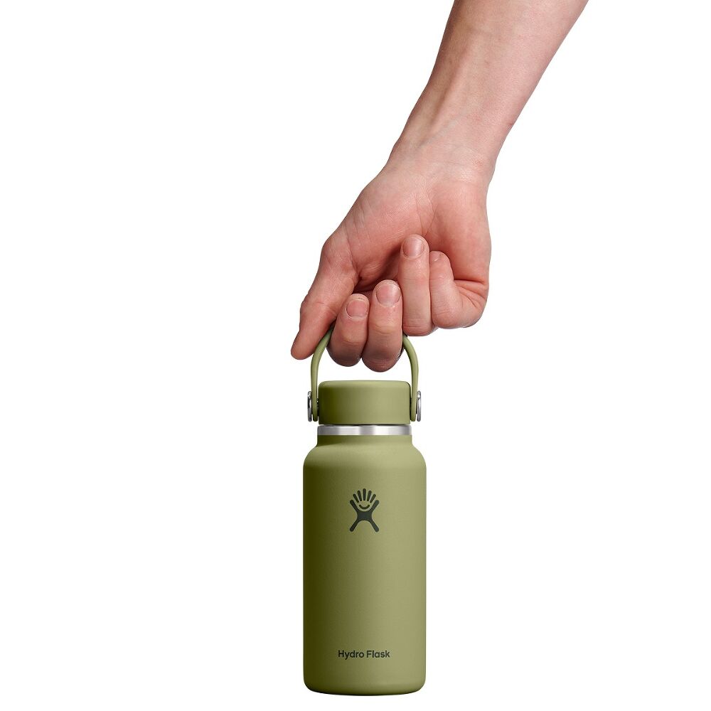 Hydro Flask micro hydro 300 ml termoflaske , grøn,i hånden