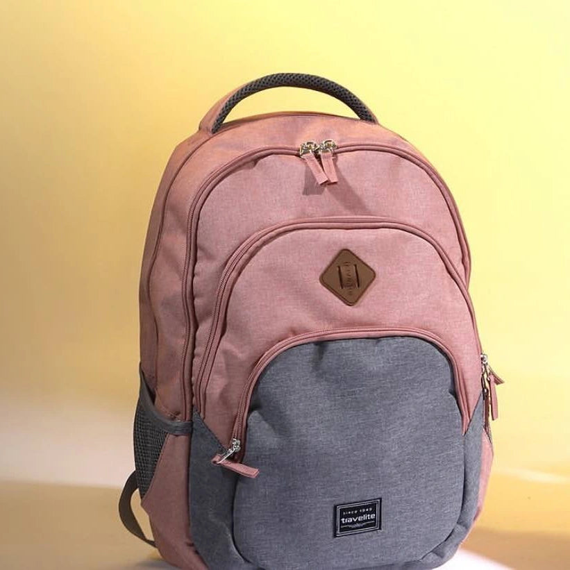 Travelite Basics Melange Rygsæk Lyserød/Grå til god pris