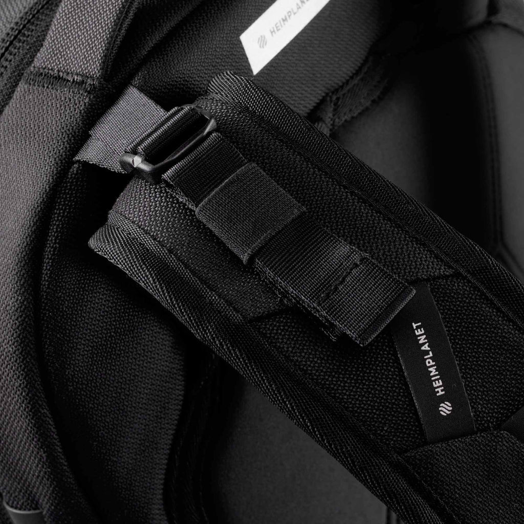 Heimplanet 34 liter rejserygsæk sort, detalje