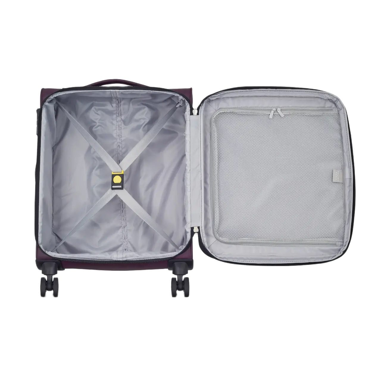 Delsey Dita Kabinekuffert Purple, åben I TheTraveller