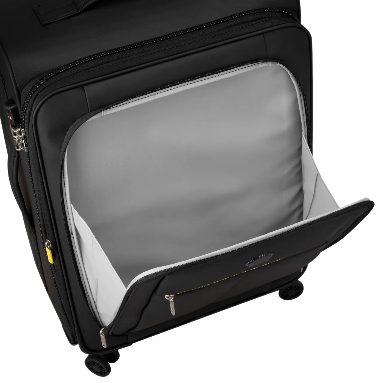 Delsey Dita Stor Sort Kuffert, frontlomme