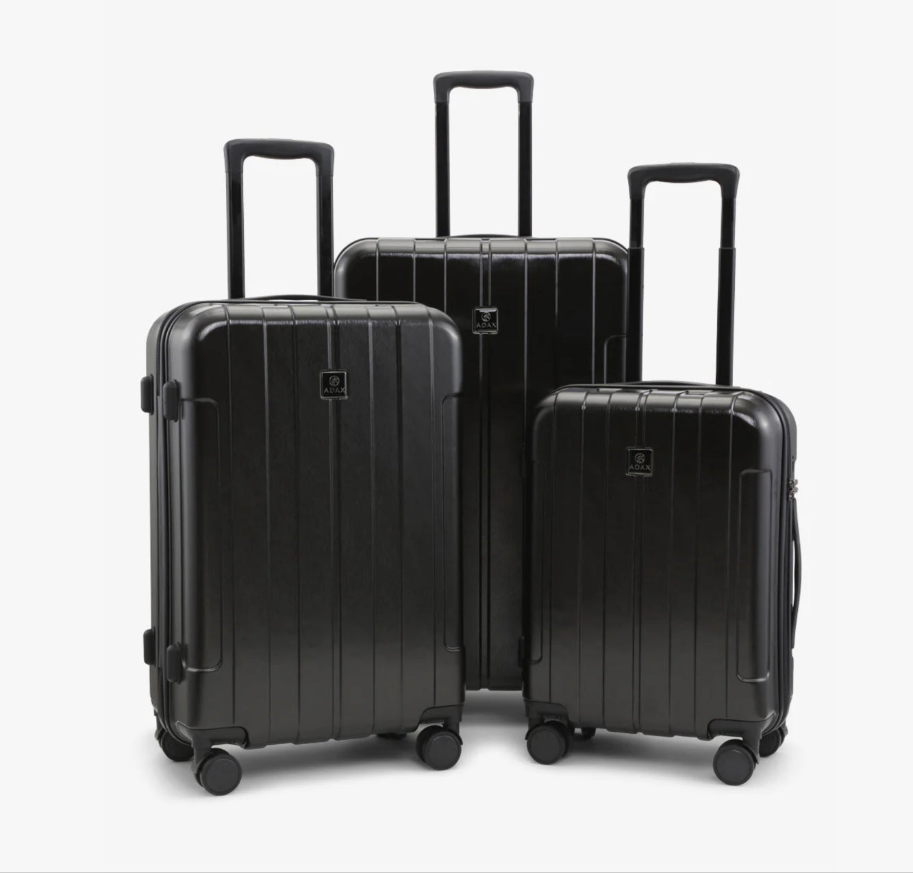 Adax sorte kufferter i alle tre størrelser