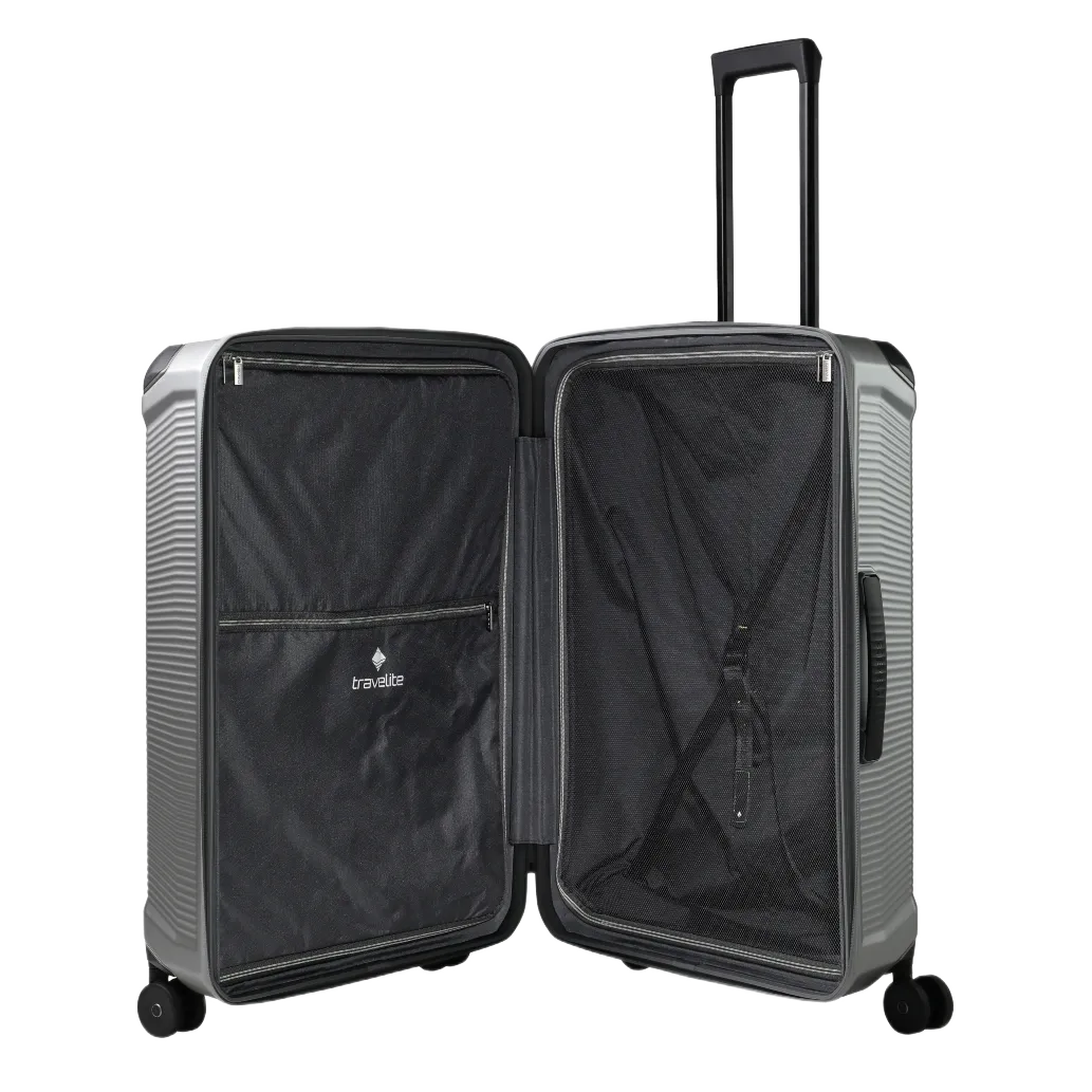 travelite Millenium storkuffert, sølv, åben