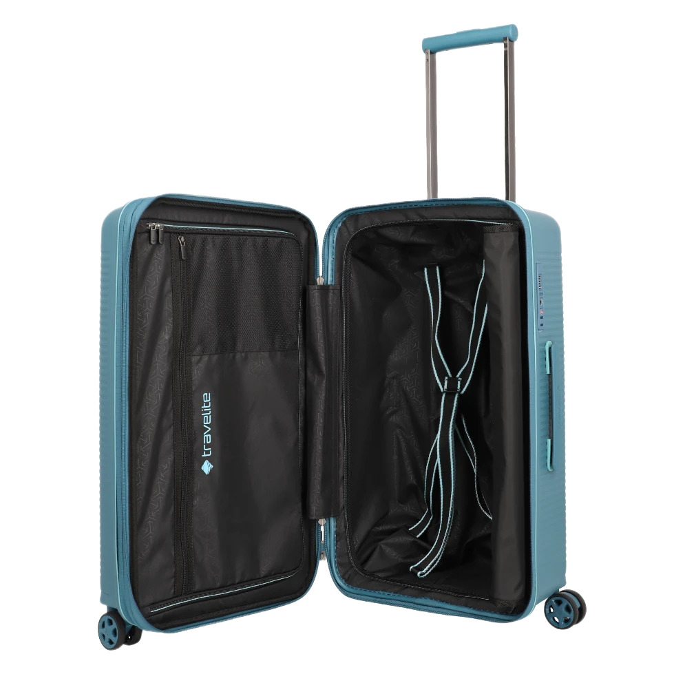 travelite Roomer medium trunk kuffert Aqua, indvendig