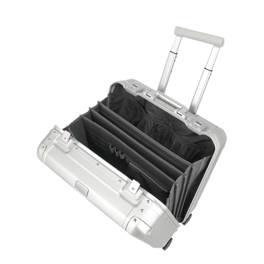 travelite next 4w business trolley silver, åben