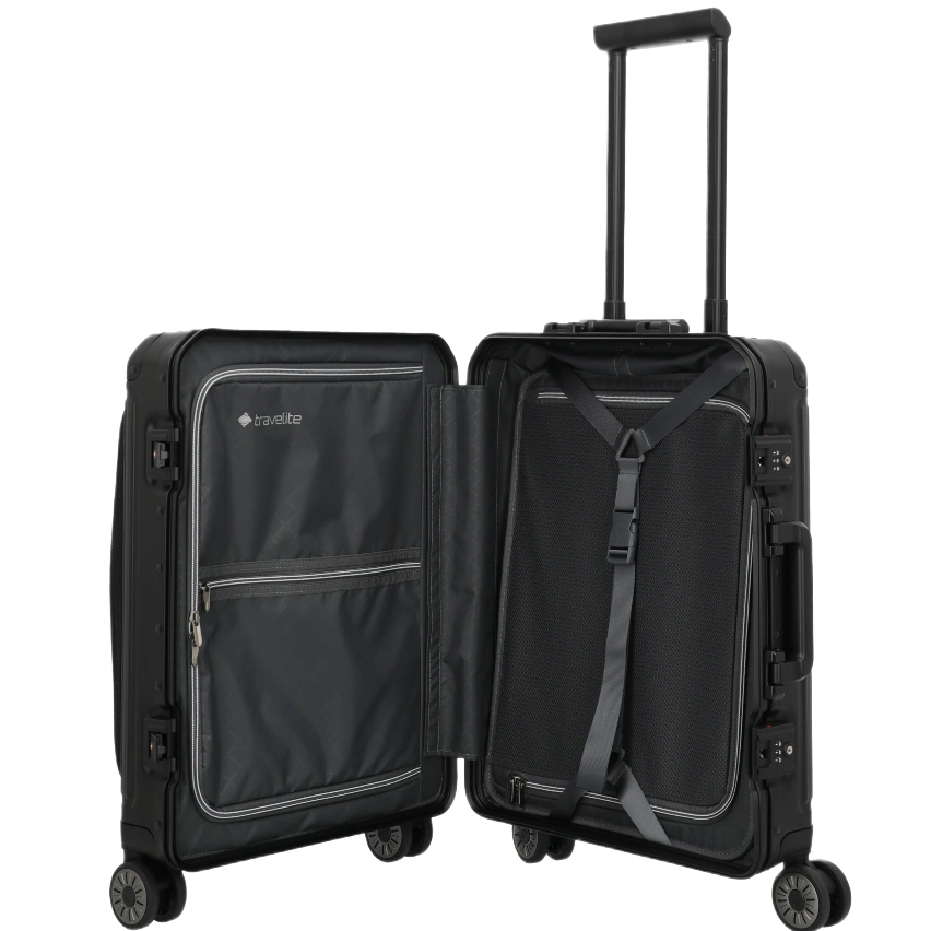 travelite next business trolley med frontlomme. sort, åben