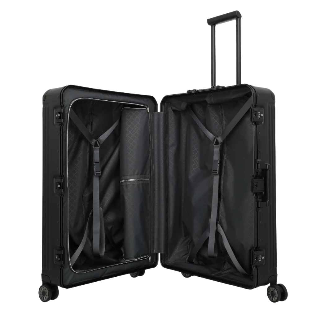 travelite next 2.0 stor aluminium kuffert, sort, indvendig