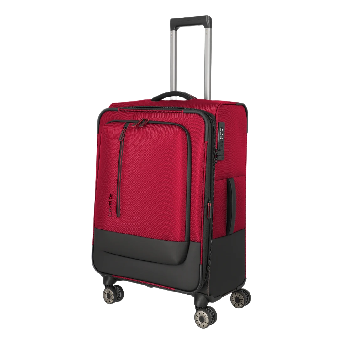 travelite Crosslite Medium kuffert, rød, skråt forfra