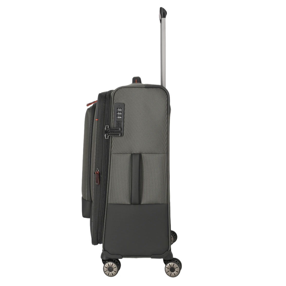 travelite crosslite kuffert med ekspansion, oliven, fra siden