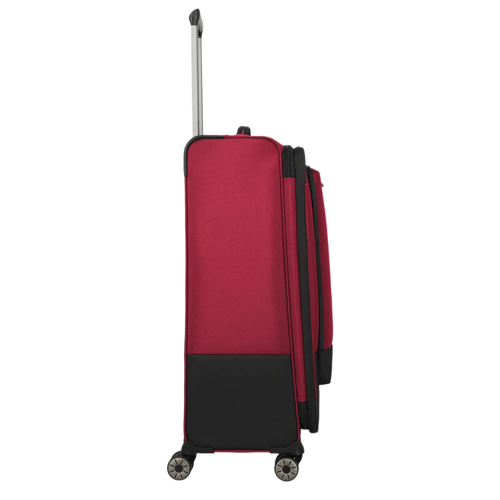 travelte Crosslite stor rød kuffert, fra siden
