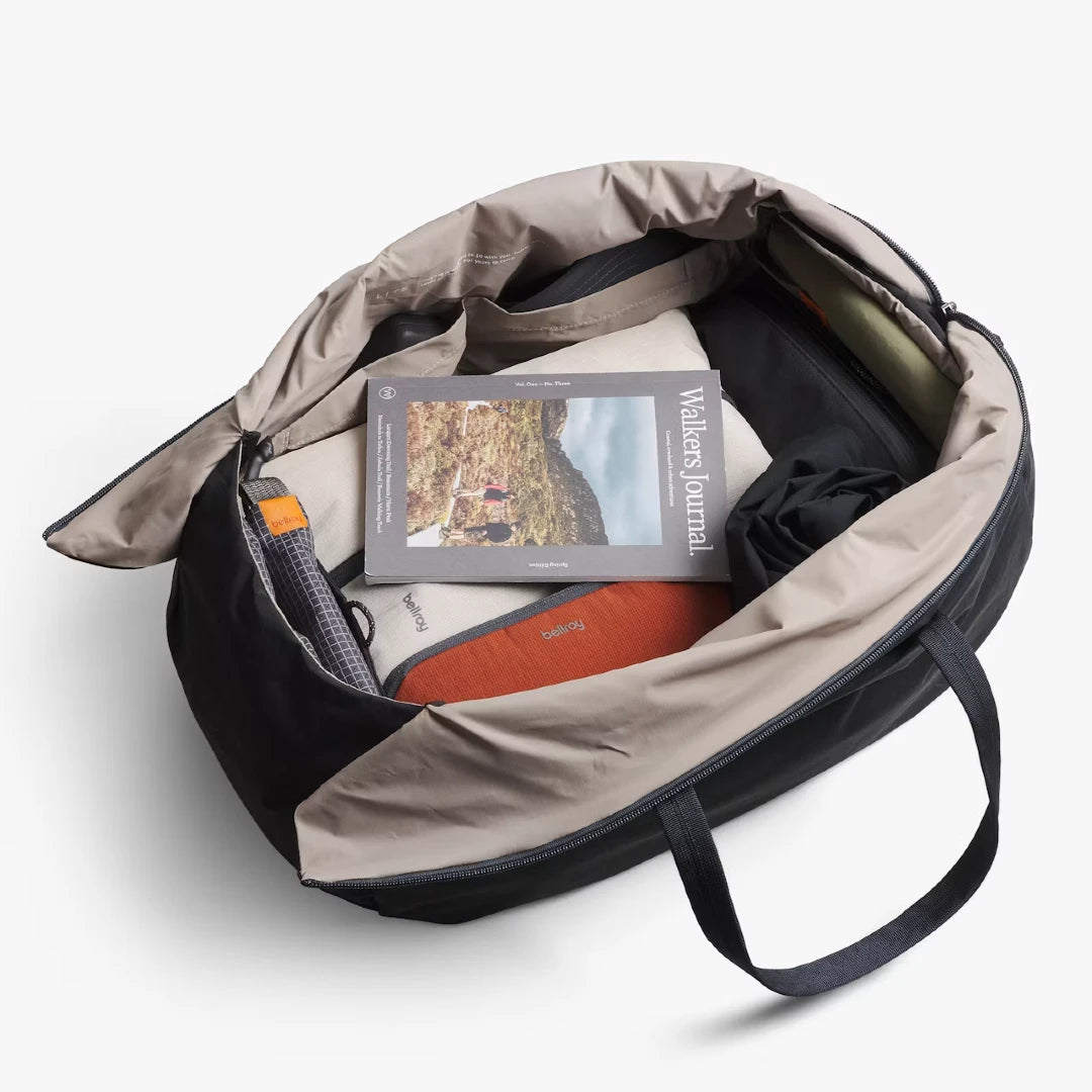 Bellroy Lite Duffel 40 liter, Sort, åben