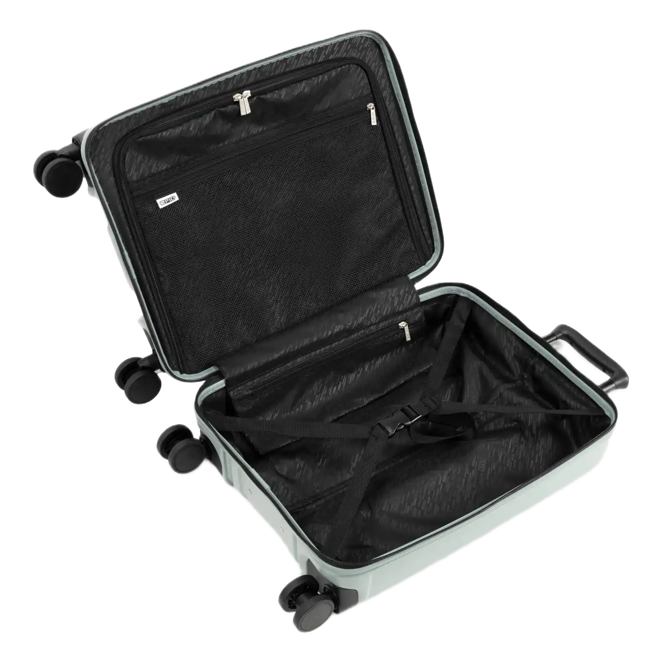 Epic Crate Solids kabinekuffert 55x40x20 cm, Stealth Green, åben