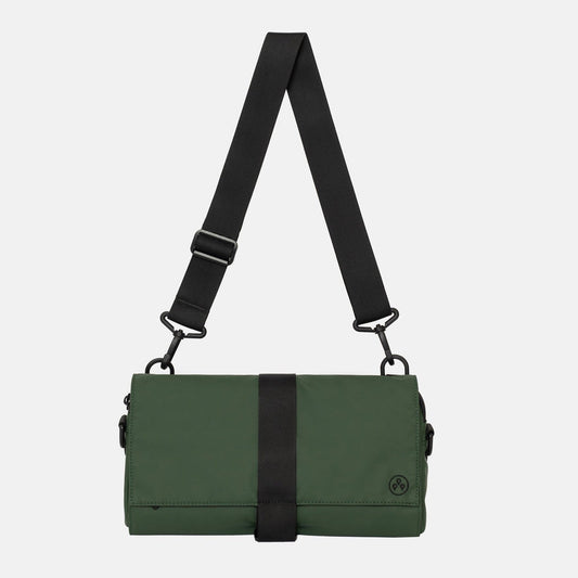 Kiwee triangle sling taske grøn med sort rem