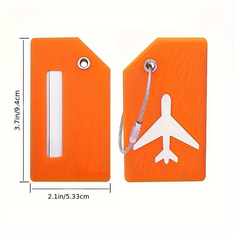 Kuffertmærke i silokone orange for- og bagside