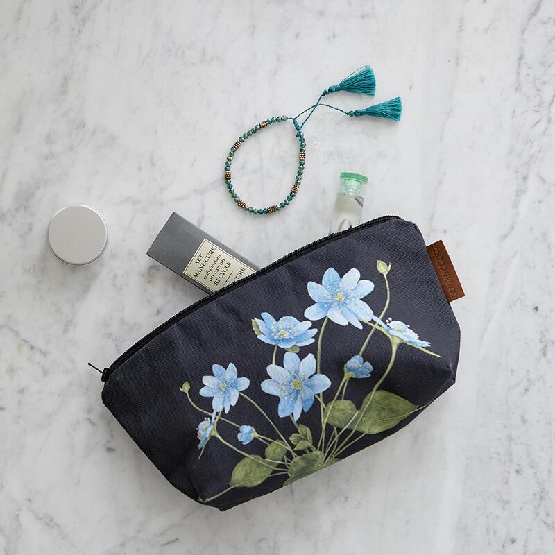 kosmetik taske anemone blå økologisk vegan